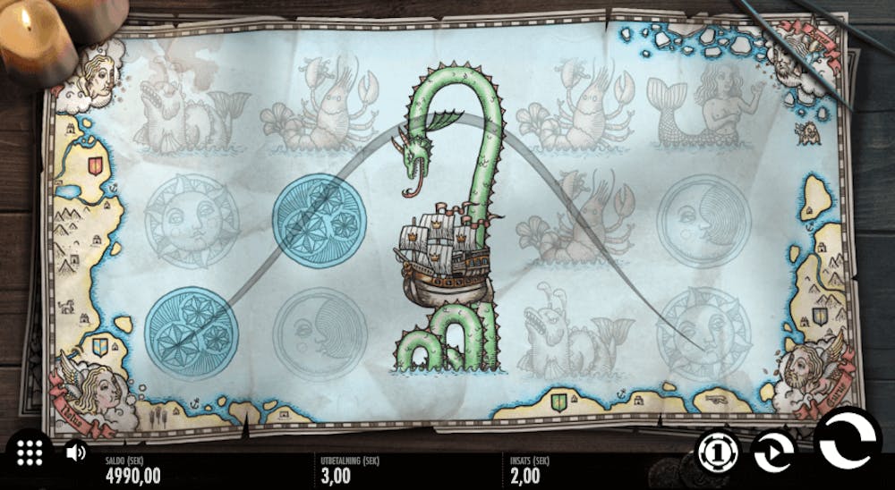 Spel på 1429 Uncharted Seas med 2 kronor per snurr.