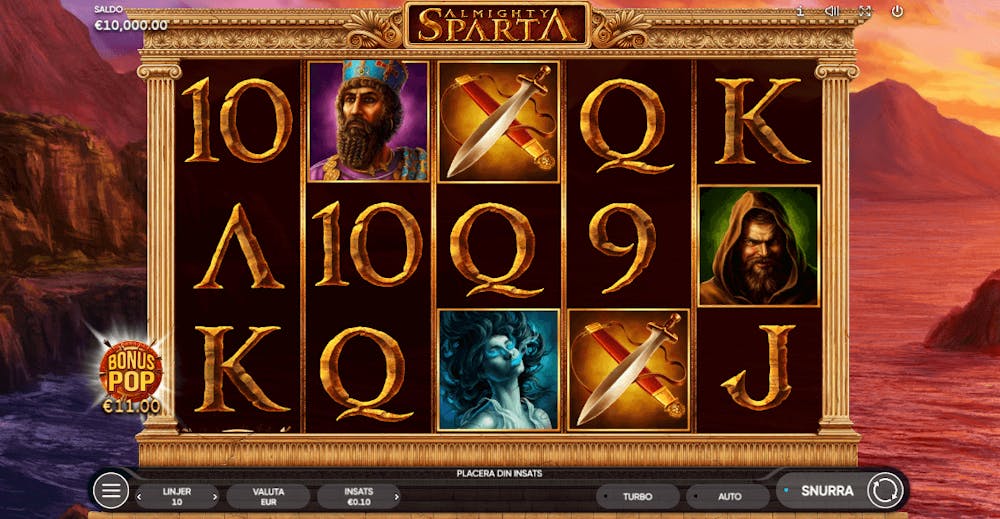 Almighty Sparta slot med slaget vid Thermopylae som tema.