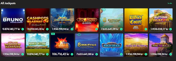 En bild som visar Bet365 jackpott slots av olika slag