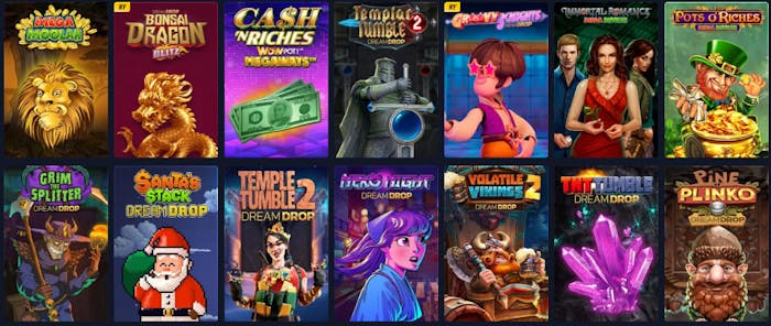 en bild som visar ett urval av de hetaste jackpottarna hos betinia med Mega moolah som nummer 1