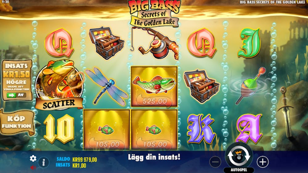Bild som visar sloten Big Bass Secrets of the Golden Lake spelas