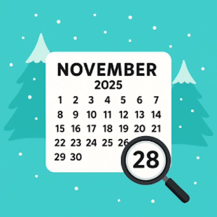 kalender som visar 28 november
