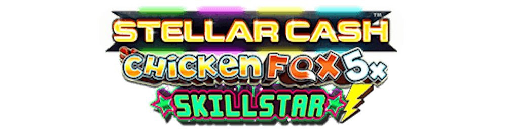 bild som visar en logo för Stellar Jakpots och Chicken Fox tillsammans