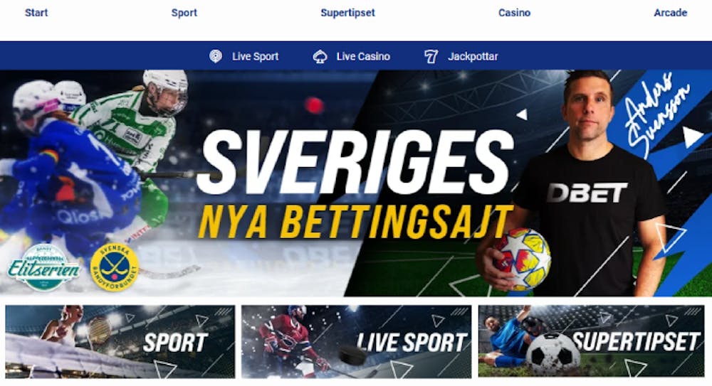 bild som visar dbet sports sida
