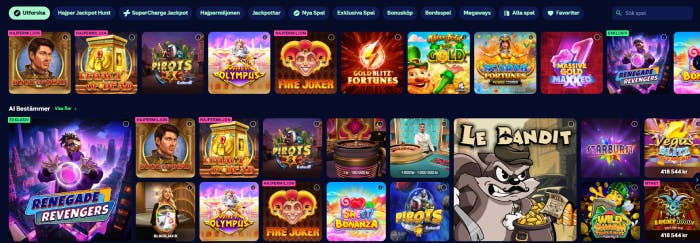 Bild som visar del av slotslobbyn på Hajper