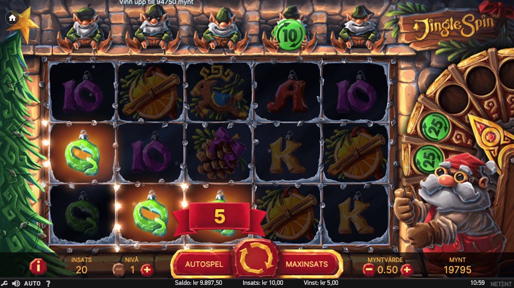 Spel på Jingle Spin slot.