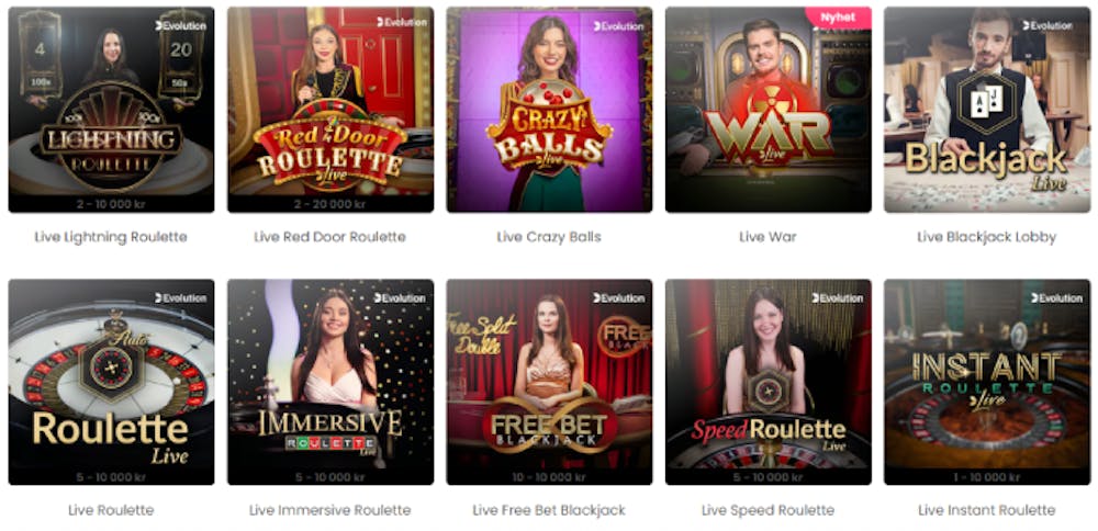 Jubla casino livespel