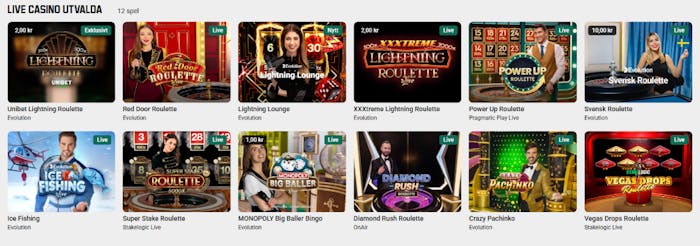 bild på unibet livecasino lobby