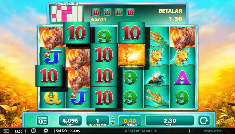 Spel på Raging Rhino.