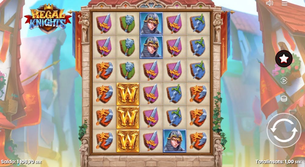 Bild som visar spelplanen i sloten Regal Knights