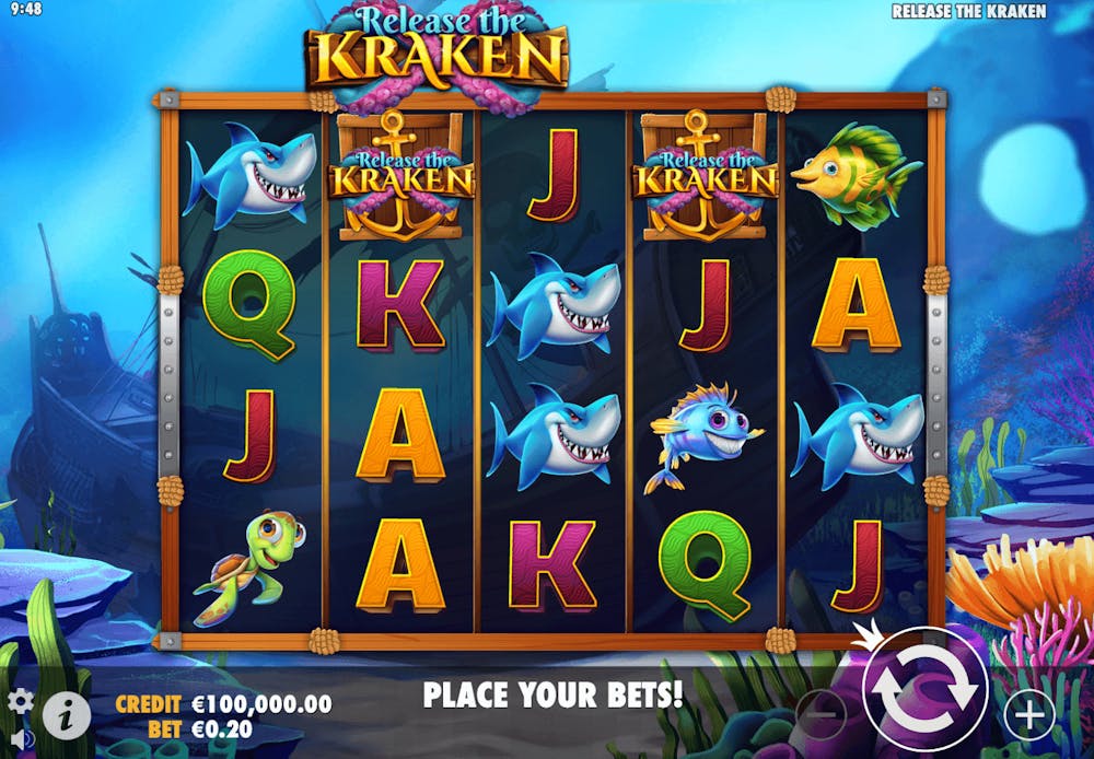 Release the Kraken slot med undervattenstema.