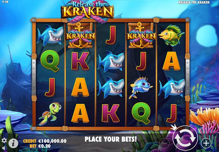 Release the Kraken slot med undervattenstema.