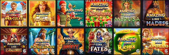 Lobby som visar Amazing Link Microgaming slots