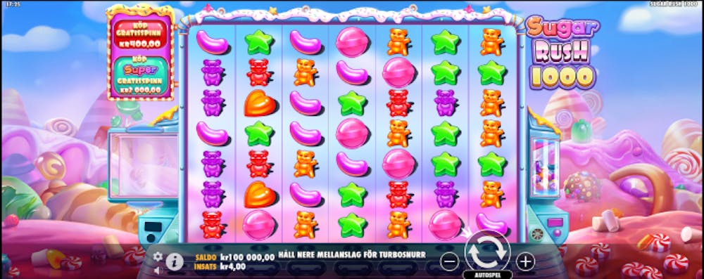 Bild på sugarrush 1000 spelplan