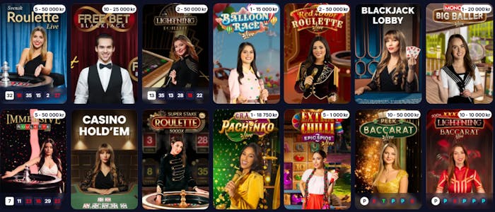Bild på Swiper live casino lobby