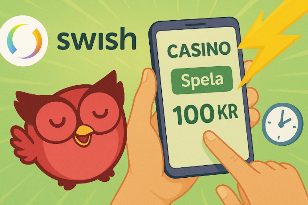Bild som visar insättning med swish på casino med mobilen