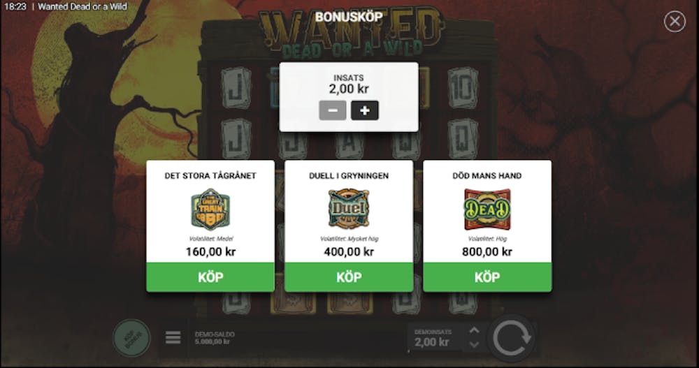 wanted dead or a wild köp av bonus