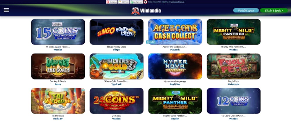 Winlandia slots lobby