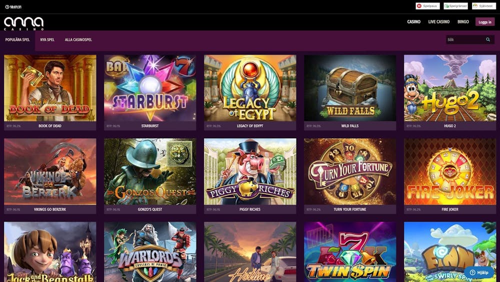 Massor med slots