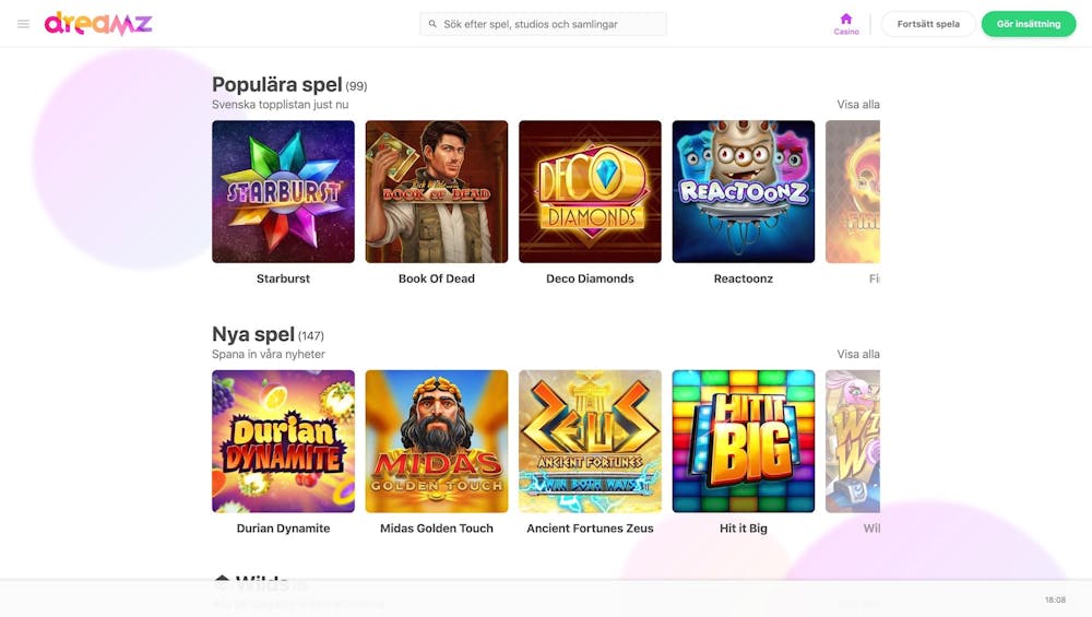 Fantastiskt spelutbud