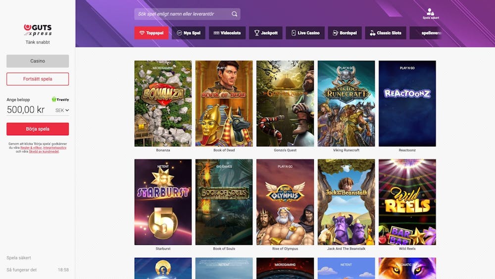 Härligt spelutbud