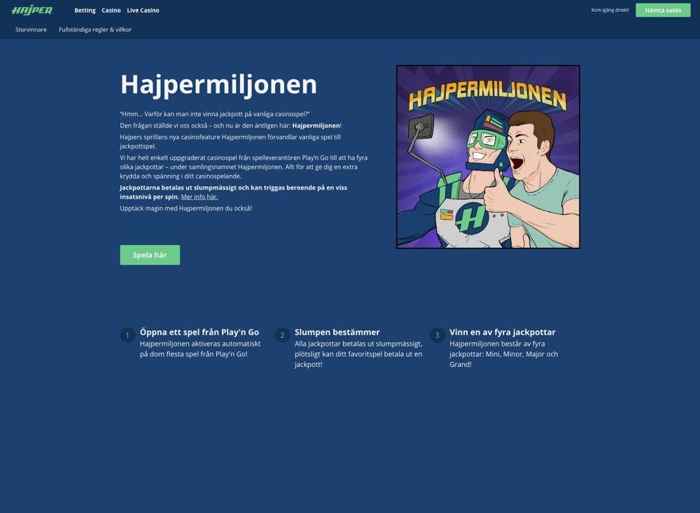 Hajpers unika funktion Hajpermiljonen