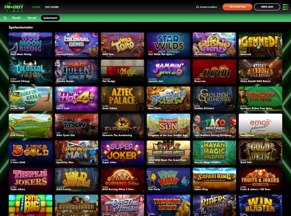 Upplev ett fantastiskt live casino hos InAndOutBet