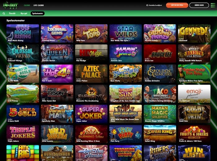 Upplev ett fantastiskt live casino hos InAndOutBet