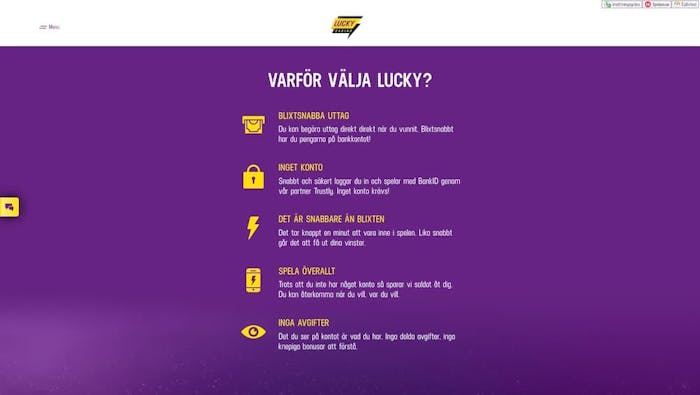 Fördelar med Lucky Casino