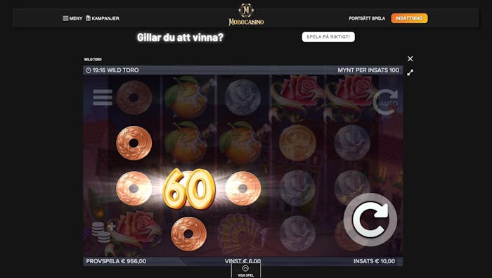 Spela Wild Toro hos Mobocasino