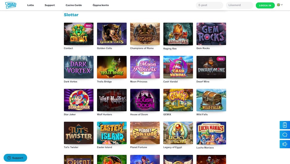 Flera populära slots