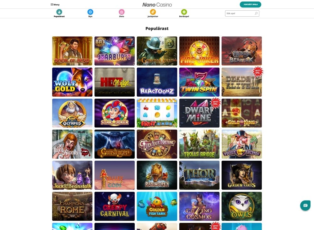 Nano bjuder på ett handplockat spelutbud