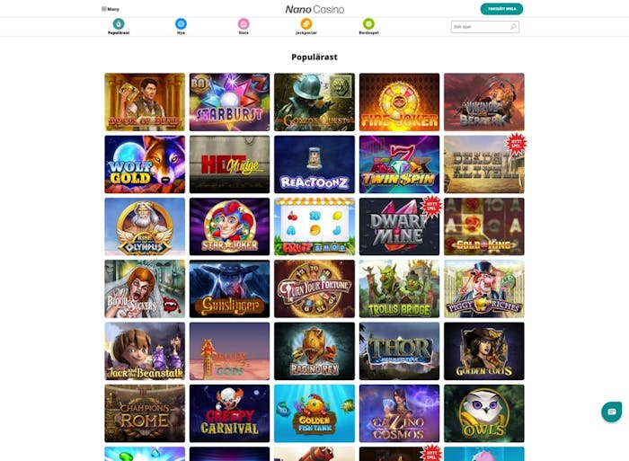 Nano bjuder på ett handplockat spelutbud