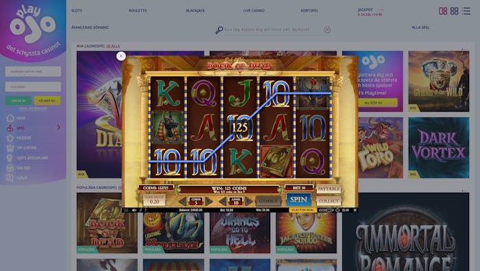 Testa Book of Dead hos PlayOJO