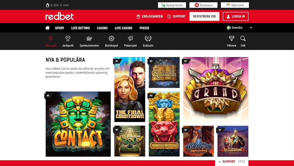Utmärkt spelutbud med slots