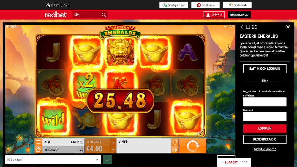 Spela Eastern Emeralds hos Redbet