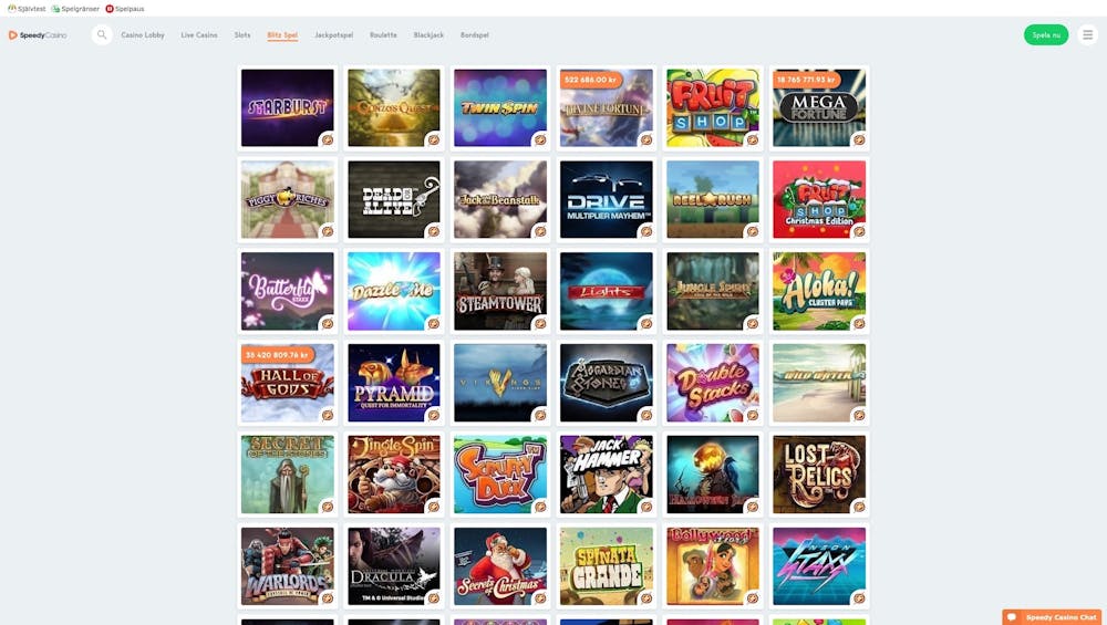 Spel med populära Blitz-funktionen