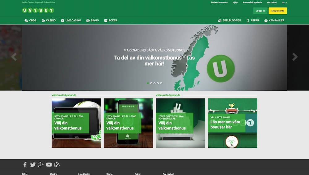 Unibet är en av Sveriges äldsta casino på nätet