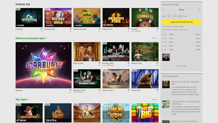 Hos Unibet finns ett enormt utbud av slots