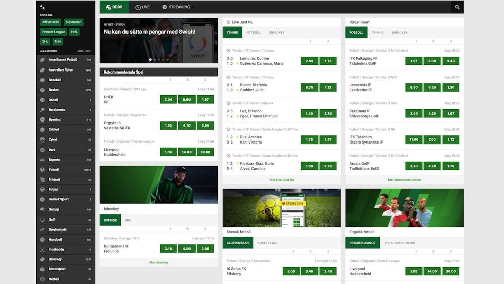 Unibet har även en utmärkt avdelning för odds