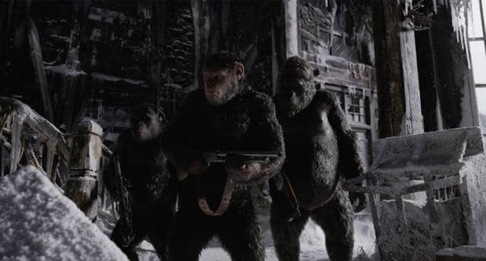 ”Planet of the Apes” firades med hjälp av beväpnade apor