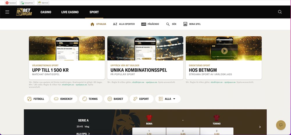 Betting på BetMGM