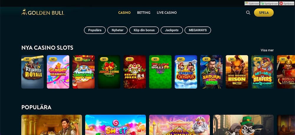 Casinolobby på GoldenBull