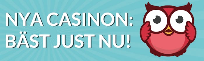 banner med owlie som säger nya casinon bäst just nu