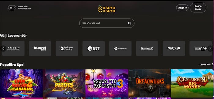 Utbud av slots på CasinoCasino