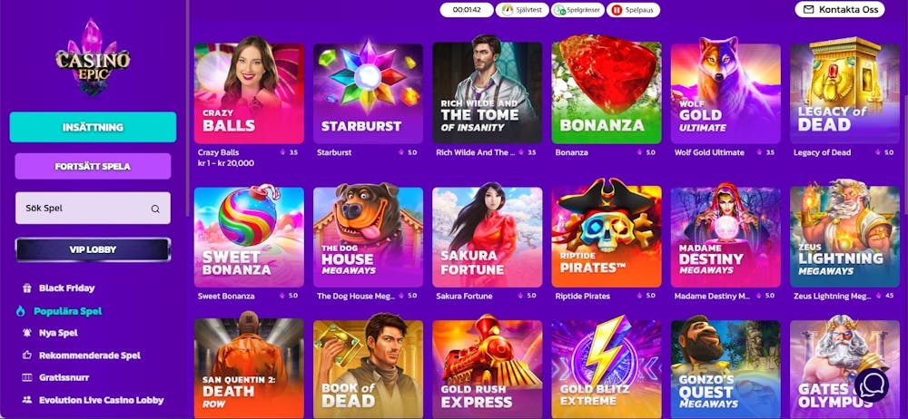 Utbud av slots