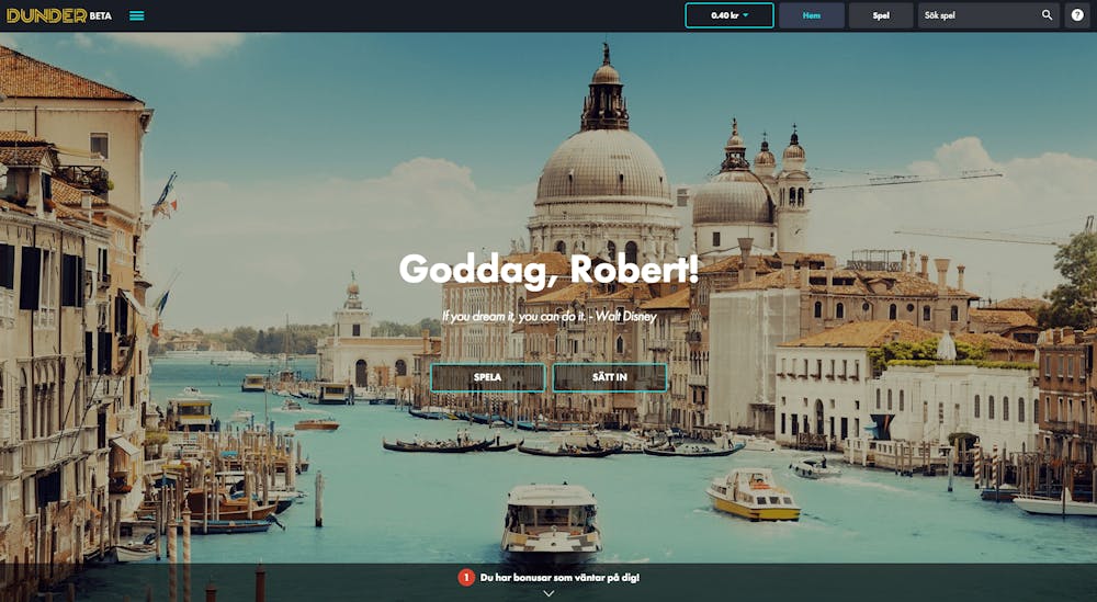 Dunder Casino tema
